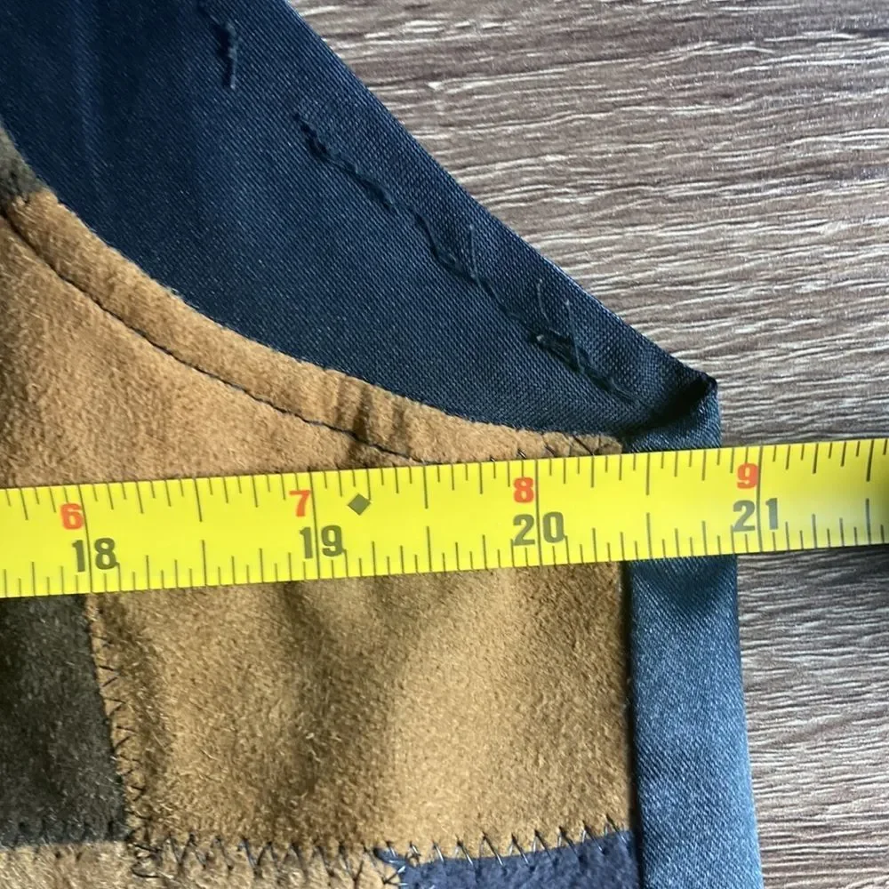 Vintage Unisex Union Khaki Leather Patch Vest Size Large